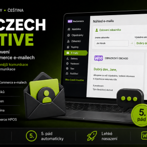 Automatické české oslovení zákazníků ve Woocomemrce e-mailech.